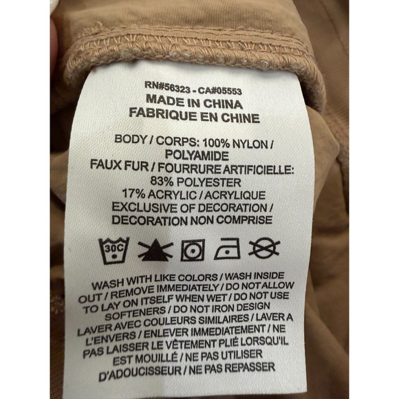 Nike Sportswear Essential Loose Fit High Rise Nylon Sherpa Trim Pants Sz Medium - Picture 7 of 8